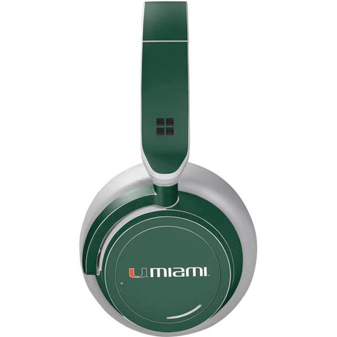 University of Miami Horizontal Mark on Green Surface Headphones Skin