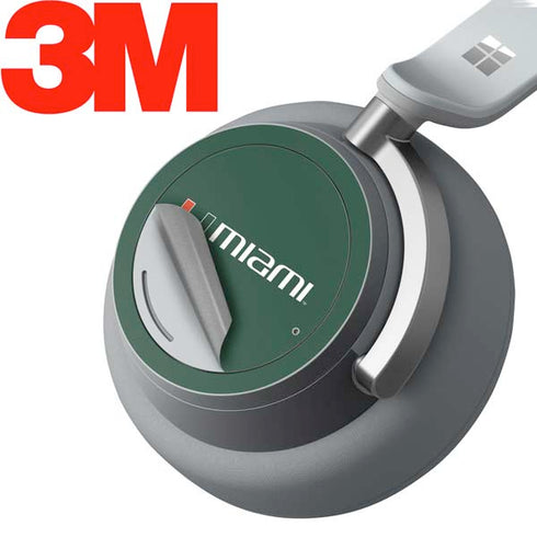University of Miami Horizontal Mark on Green Surface Headphones Skin