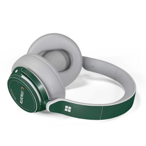 University of Miami Horizontal Mark on Green Surface Headphones Skin
