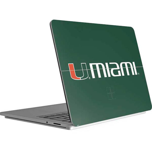 University of Miami Horizontal Mark on Green Surface Laptop Studio Skin