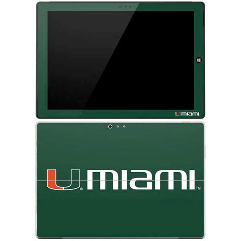 University of Miami Horizontal Mark on Green Surface Pro 3 Skin