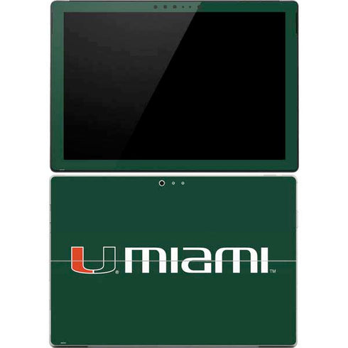 University of Miami Horizontal Mark on Green Surface Pro 4 Skin