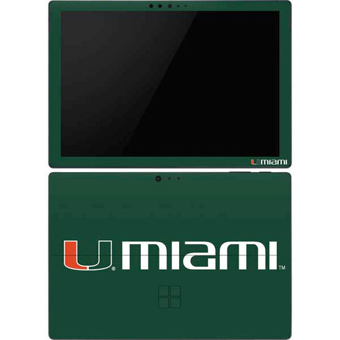 University of Miami Horizontal Mark on Green Surface Pro 6 Skin