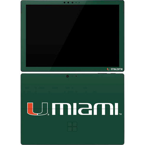 University of Miami Horizontal Mark on Green Surface Pro 7 Skin