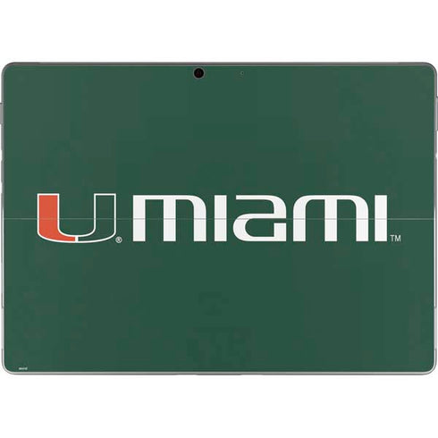 University of Miami Horizontal Mark on Green Surface Pro 9 Skin