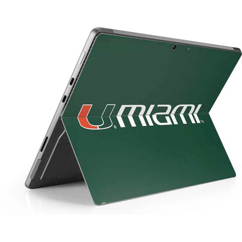 University of Miami Horizontal Mark on Green Surface Pro 9 Skin