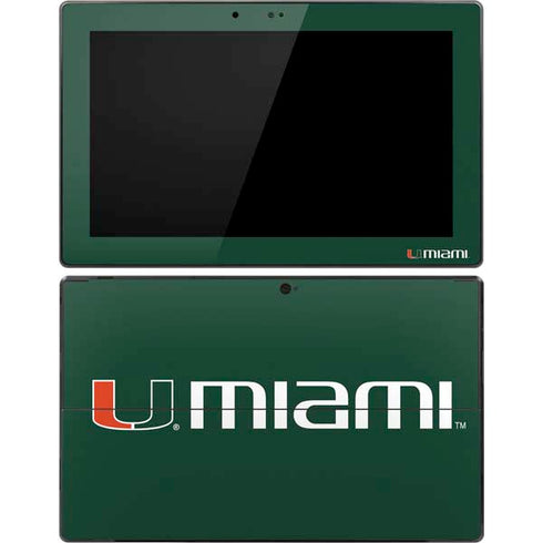 University of Miami Horizontal Mark on Green Surface Pro Tablet Skin