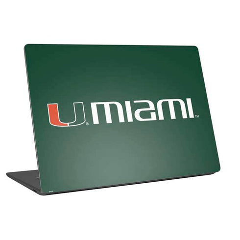 University of Miami Horizontal Mark on Green Universal Laptop 13in (10.6 x 7.6in) Skin