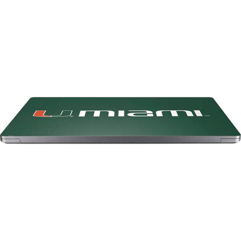 University of Miami Horizontal Mark on Green Universal Laptop 13in (10.6 x 7.6in) Skin