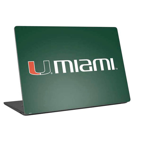University of Miami Horizontal Mark on Green Universal Laptop 17in (13.8 x 10in) Skin