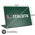 University of Miami Horizontal Mark on Green Universal Laptop 18in (14.6 x 10.6in) Skin