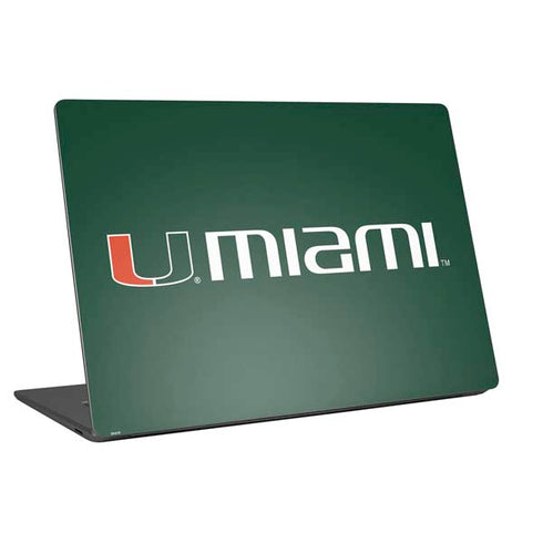 University of Miami Horizontal Mark on Green Universal Laptop 18in (14.6 x 10.6in) Skin