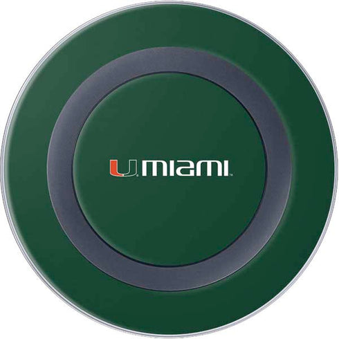 University of Miami Horizontal Mark on Green Wireless Charger Skin