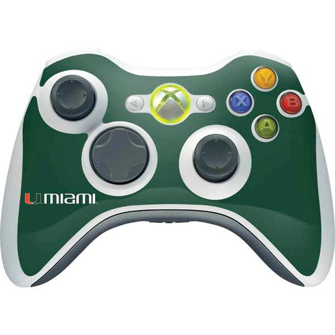 University of Miami Horizontal Mark on Green Xbox 360 Wireless Controller Skin
