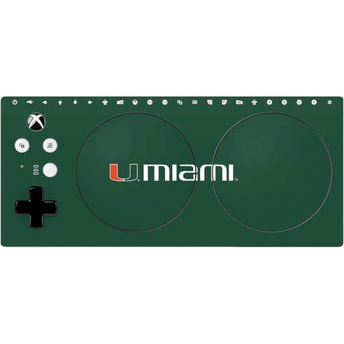 University of Miami Horizontal Mark on Green Xbox Adaptive Controller Skin
