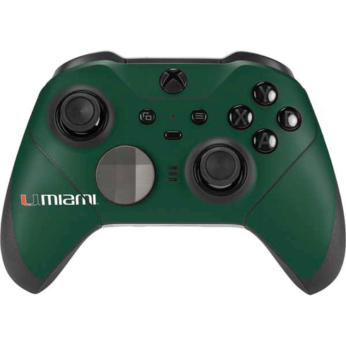 University of Miami Horizontal Mark on Green Xbox Elite Wireless Controller Series 2 Skin