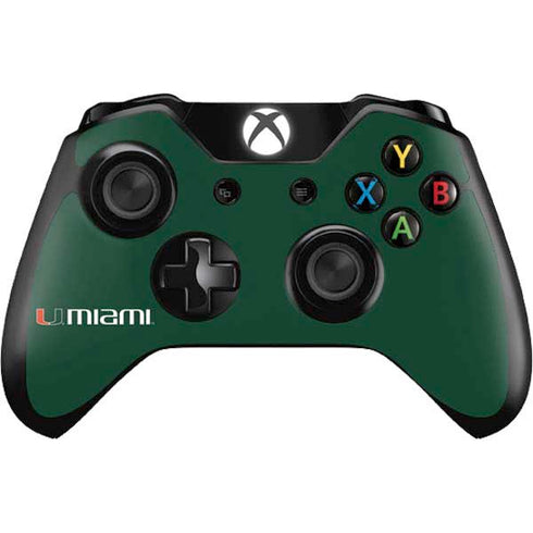 University of Miami Horizontal Mark on Green Xbox One Controller Skin