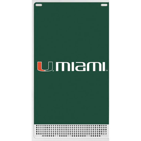 University of Miami Horizontal Mark on Green Xbox Series S Bundle Skin