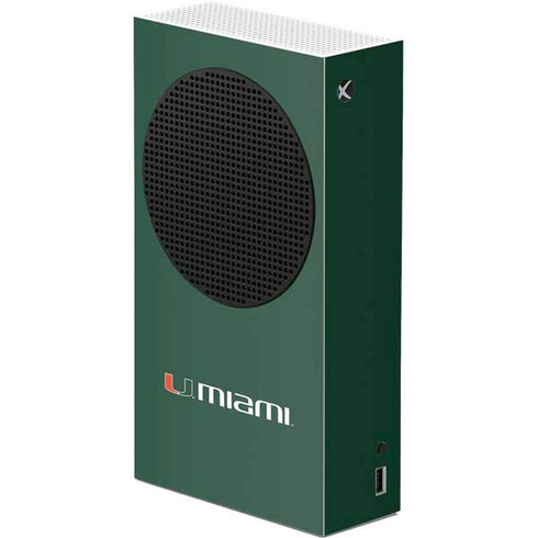 University of Miami Horizontal Mark on Green Xbox Series S Console Skin