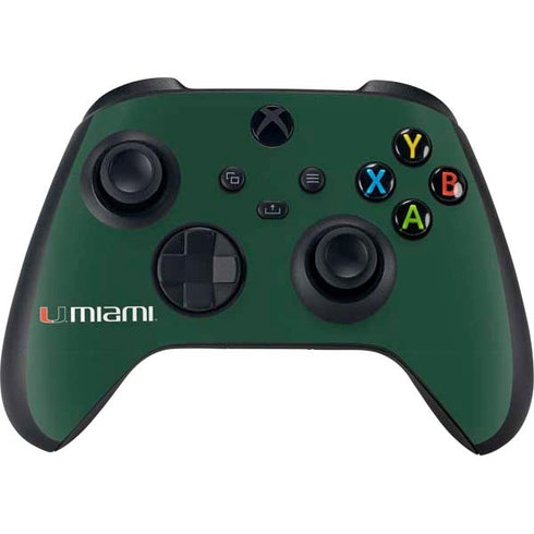 University of Miami Horizontal Mark on Green Xbox Series X Controller Skin