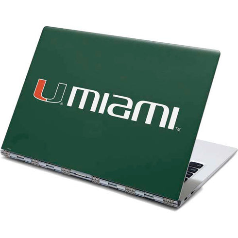 University of Miami Horizontal Mark on Green Yoga 910 2-in-1 14in Touch-Screen Skin