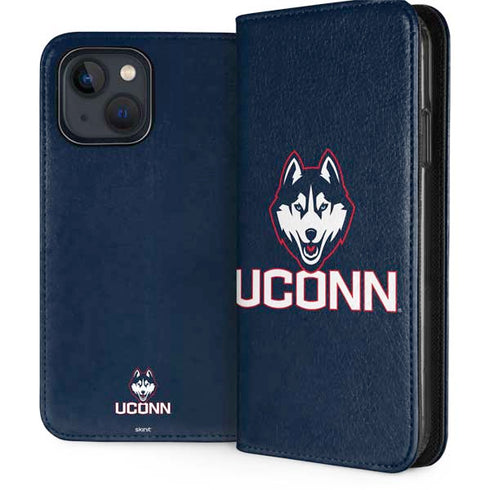 University of Connecticut UConn Logo iPhone 15 Plus Folio Case