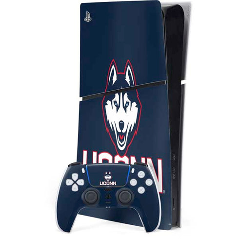 University of Connecticut UConn Logo PS5 Slim Digital Edition Bundle Skin