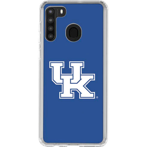 University of Kentucky UK on Blue Galaxy A21 Clear Case