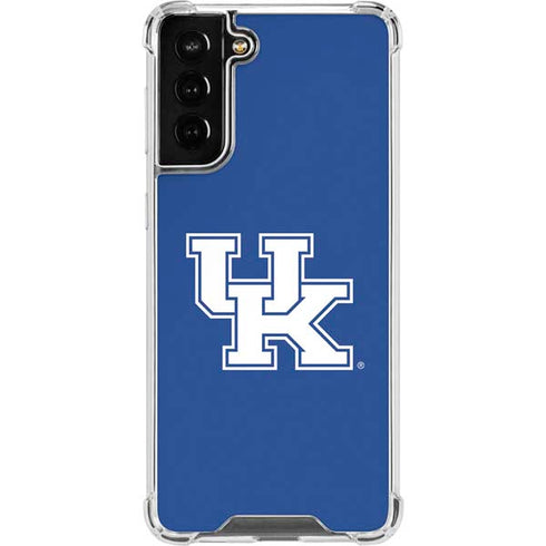 University of Kentucky UK on Blue Galaxy S21 FE Clear Case