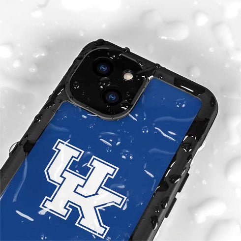University of Kentucky UK on Blue iPhone 15 Plus Waterproof Case