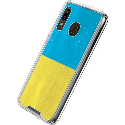 Ukraine Flag Distressed Galaxy A30 Clear Case