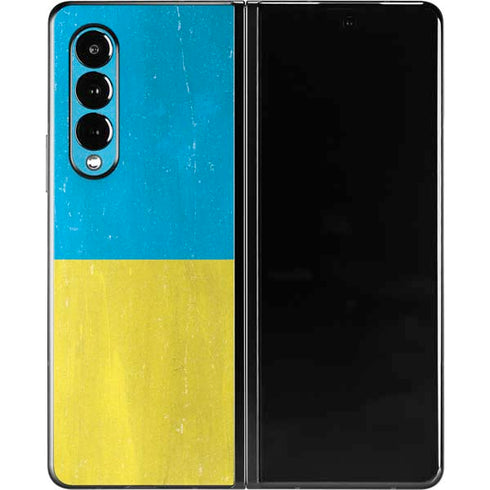 Ukraine Flag Distressed Galaxy Z Fold3 5G Skin