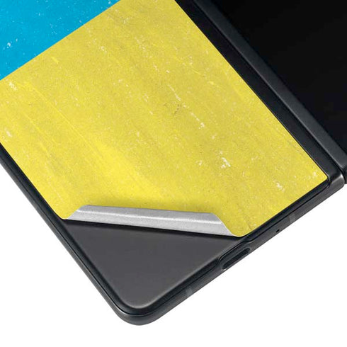 Ukraine Flag Distressed Galaxy Z Fold3 5G Skin