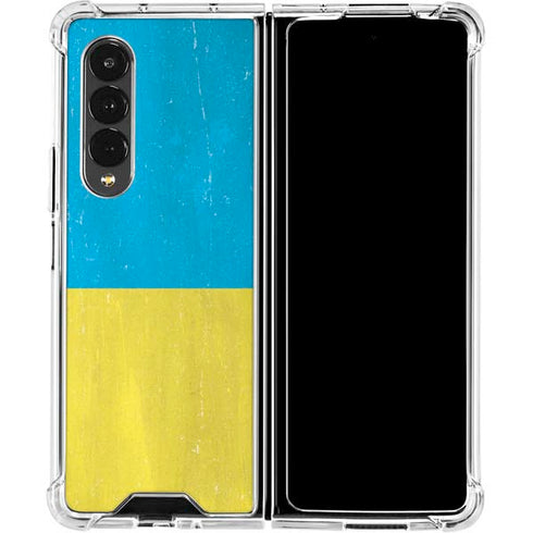 Ukraine Flag Distressed Galaxy Z Fold4 5G Clear Case