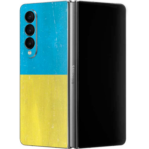 Ukraine Flag Distressed Galaxy Z Fold4 5G Skin