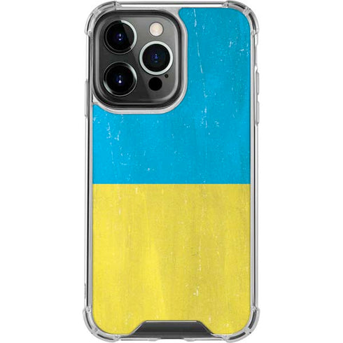 Ukraine Flag Distressed iPhone 14 Pro Clear Case