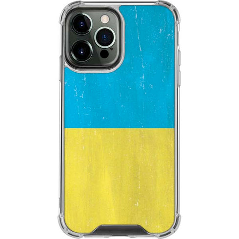Ukraine Flag Distressed iPhone 14 Pro Max Clear Case