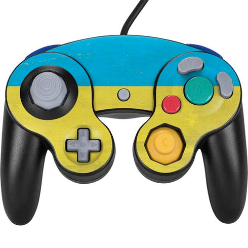 Ukraine Flag Distressed Nintendo GameCube Controller Skin