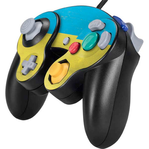 Ukraine Flag Distressed Nintendo GameCube Controller Skin