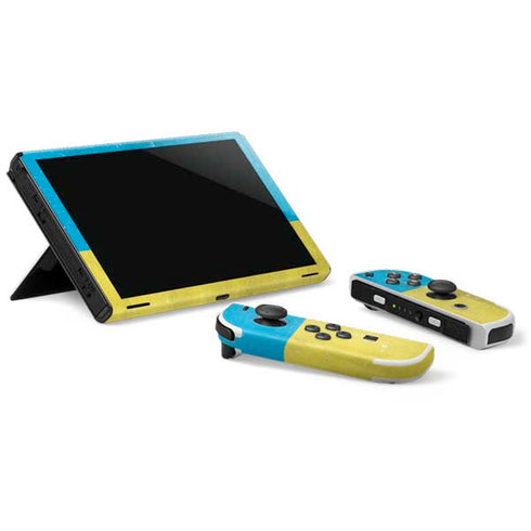 Ukraine Flag Distressed Nintendo Switch OLED (2021) Skin