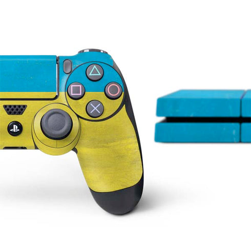 Ukraine Flag Distressed PS4 Console and Controller Bundle Skin