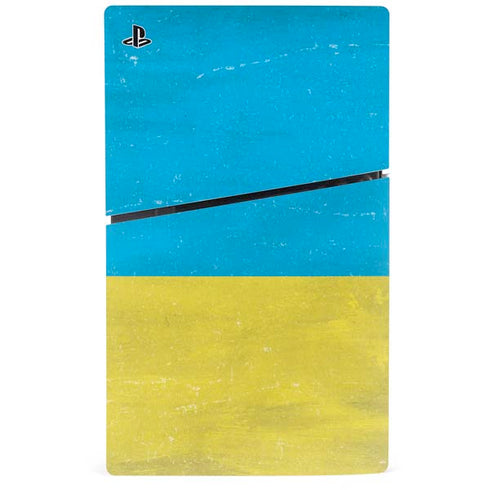 Ukraine Flag Distressed PS5 Slim Disk Bundle Skin