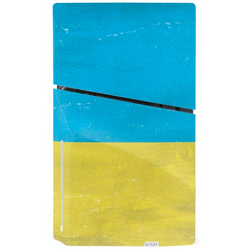 Ukraine Flag Distressed PS5 Slim Disk Console Skin