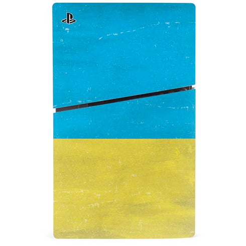 Ukraine Flag Distressed PS5 Slim Digital Edition Console Skin