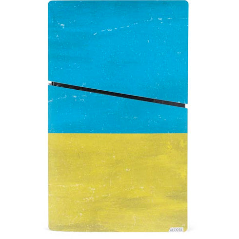 Ukraine Flag Distressed PS5 Slim Digital Edition Console Skin