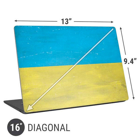 Ukraine Flag Distressed Universal Laptop 16in (13 x 9.4in) Skin