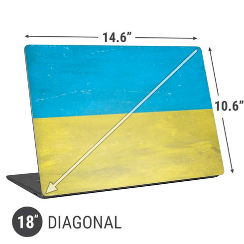 Ukraine Flag Distressed Universal Laptop 18in (14.6 x 10.6in) Skin