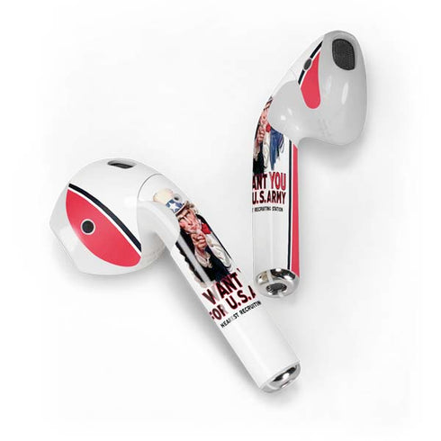 Uncle Sam Vintage War Poster Apple AirPods Skin