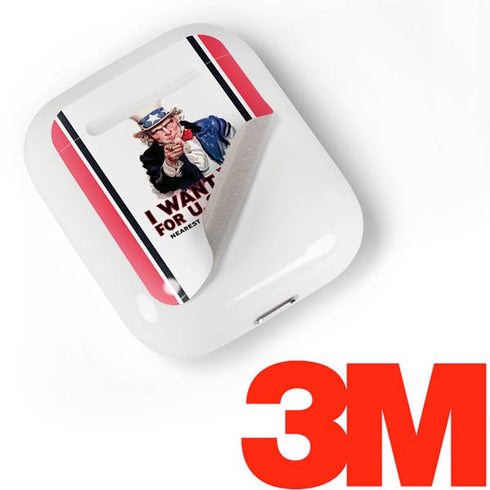 Uncle Sam Vintage War Poster Apple AirPods Skin