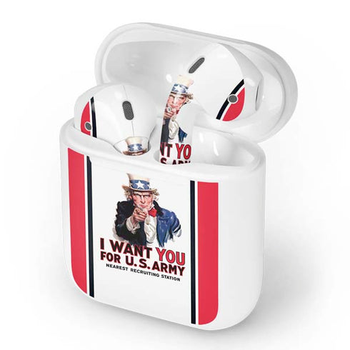 Uncle Sam Vintage War Poster Apple AirPods Skin